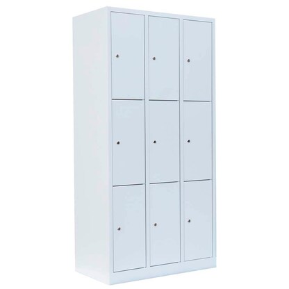 Artikelbild für LÜLLMANN Schließfachschrank signalweiß 520337, 9 Schließfächer 88,5 x 50,0 x 180,0 cm, Artikelnummer 185849