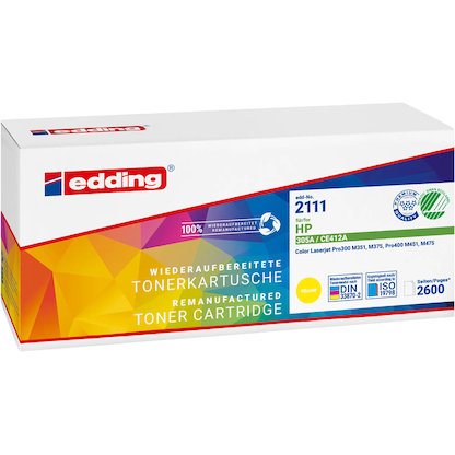 Artikelbild 2 für edding EDD-2111 gelb Toner kompatibel zu HP 305A (CE412A), Artikelnummer 284392