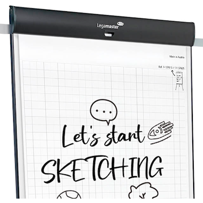Artikelbild 5 für AKTION: Legamaster Flipchart SKETCH PRO 7-153610 + GRATIS 1x SKETCH ECO Papierblock (kariert), 2x edding 31 EcoLine Flipchartmarker, Artikelnummer 475789