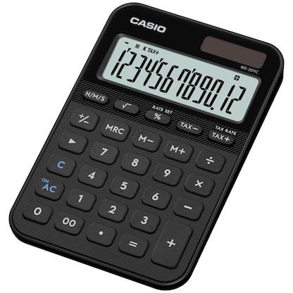 Artikelbild 2 für CASIO MS-20YC-BK Taschenrechner schwarz, Artikelnummer 776449