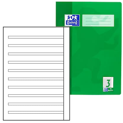 Artikelbild für OXFORD Schulheft Lineatur 3R liniert DIN A4 Außenrand, 16 Blatt, 1 St., Artikelnummer 759664