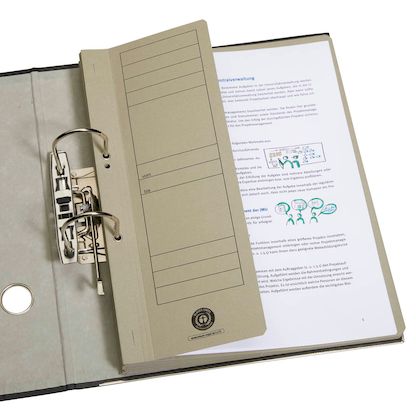Artikelbild 2 für Ösenhefter Karton grau DIN A4, halber Deckel, 1 St., Artikelnummer 136717
