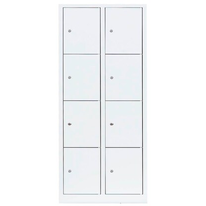 Artikelbild 2 für LÜLLMANN Schließfachschrank signalweiß 523427, 8 Schließfächer 80,0 x 50,0 x 180,0 cm, Artikelnummer 185907
