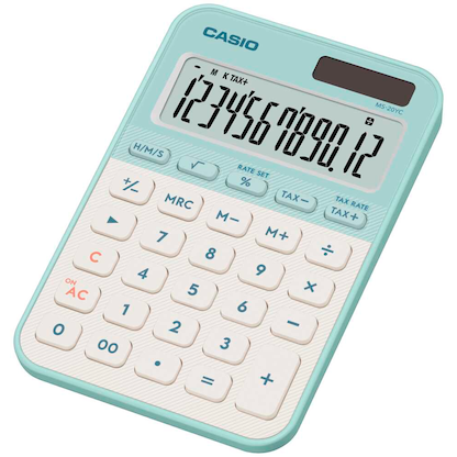 Artikelbild 2 für CASIO MS-20YC-LG Taschenrechner hellgrün, weiß, Artikelnummer 776457