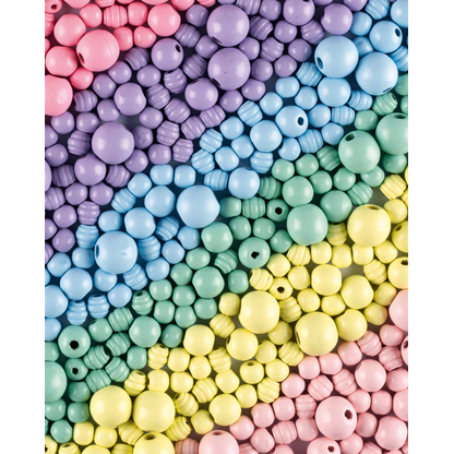 Artikelbild 4 für folia Holzperlen PASTEL mehrfarbig 2.000 St., Artikelnummer 692839