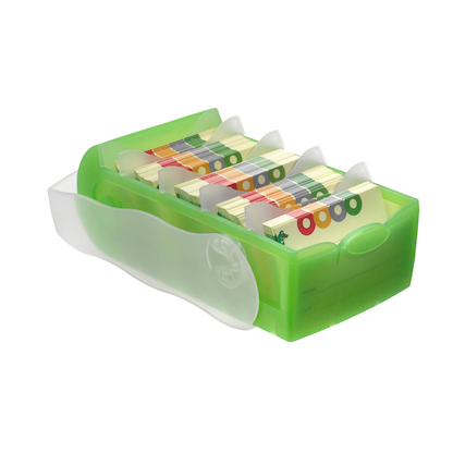 Artikelbild 4 für HAN Croco Karteikasten DIN A8 für 500 Karteikarten grün mit Deckel, Artikelnummer 576751