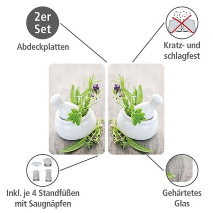 Artikelbild 2 für WENKO Herdabdeckplatten Kräutergarten bunt, 2 St., Artikelnummer 530417