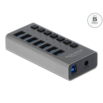 Artikelbild für DeLOCK USB-Hub 7-fach grau, Artikelnummer 886121