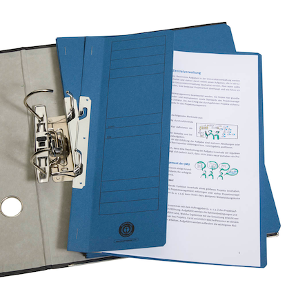 Artikelbild 2 für Einhakhefter Karton blau DIN A4, halber Deckel, 20 St., Artikelnummer 234724