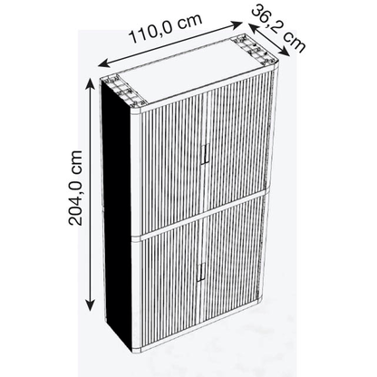 Artikelbild 5 für PAPERFLOW easyOffice Rollladenschrank Steine ohne Fachböden 110,0 x 41,5 x 204,0 cm, Artikelnummer 136869