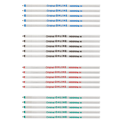 Artikelbild für ONLINE® D1 Kugelschreiberminen M farbsortiert, 20 St., Artikelnummer 283923