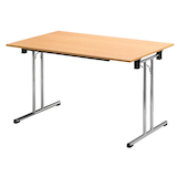 Artikelbild 1 für SODEMATUB Mehrzwecktisch buche rechteckig, Rundrohr chrom, 140,0 x 70,0 x 74,0 cm, Artikelnummer 376889