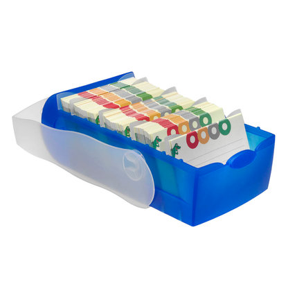 Artikelbild für HAN Croco Karteikasten DIN A7 für 900 Karteikarten blau mit Deckel, Artikelnummer 687459