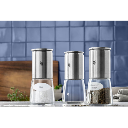 Artikelbild 2 für WMF Salz- und Pfeffermühlen-Set De Luxe transparent/silber 3-tlg., 1 Set, Artikelnummer 823094