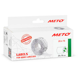 Artikelbild 1 für METO Preisetiketten weiß ablösbar 26,0 x 16,0 mm, 6 Rollen, Artikelnummer 251318