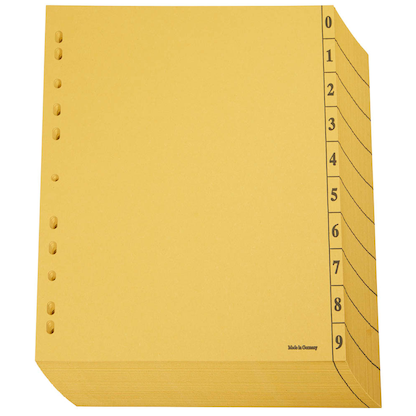 Artikelbild 2 für Trennblätter DIN A4 0-9 gelb, 250 g/qm, 100 St., Artikelnummer 203299