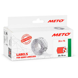 Artikelbild 1 für METO Preisetiketten leuchtrot permanent 26,0 x 16,0 mm, 6 Rollen, Artikelnummer 251326