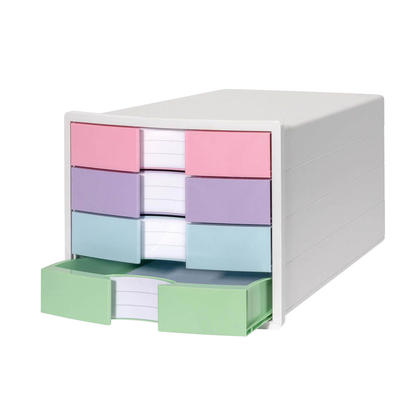 Artikelbild 2 für HAN Schubladenbox IMPULS rosa, lila, blau, grün 1012-129D, DIN A4 mit 4 Schubladen, 1 St., Artikelnummer 372346