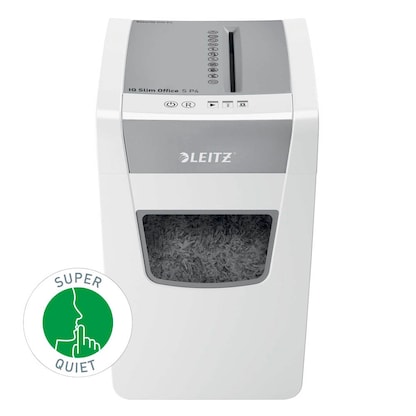 Artikelbild 8 für LEITZ IQ Slim Office Aktenvernichter mit Partikelschnitt P-4, 4 x 28 mm, bis 12 Blatt, weiß, Artikelnummer 390177