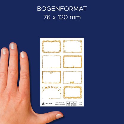 Artikelbild 4 für AVERY Zweckform Aufkleber Rahmen, gold, 8 Etiketten, Artikelnummer 723709