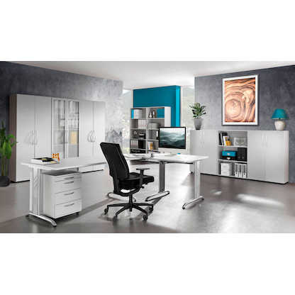 Artikelbild 6 für HAMMERBACHER Altus Vitrine lichtgrau 4 Fachböden, Artikelnummer 965939