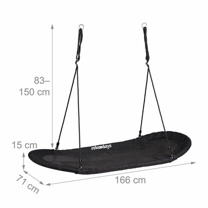 Artikelbild 5 für relaxdays Nestschaukel XXL schwarz, Artikelnummer 445467