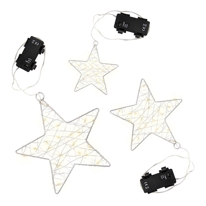 Artikelbild 4 für Idena Metallsterne LED Dekoleuchten weiß, 3 St., Artikelnummer 761922