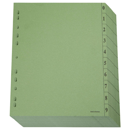 Artikelbild 4 für Trennblätter DIN A4 0-9 grün, 250 g/qm, 100 St., Artikelnummer 203315