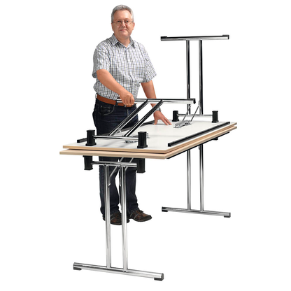 Artikelbild 3 für SODEMATUB Mehrzwecktisch ahorn rechteckig, Rundrohr chrom, 140,0 x 70,0 x 74,0 cm, Artikelnummer 375360