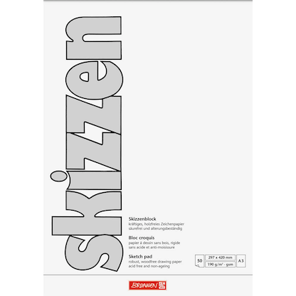 Artikelbild für BRUNNEN Skizzenblöcke DIN A3, 3 Blöcke, Artikelnummer 124166