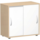 Artikelbild 1 für geramöbel Schiebetürenschrank Flex, S-382501-BW buche, weiß 1 Fachboden 80,0 x 40,0 x 75,2 cm, Artikelnummer 879150