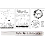 Artikelbild 1 für Rayher Fensterbilder Malvorlagen Frühling und Ostern weiß/schwarz, Artikelnummer 198947