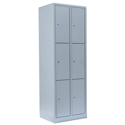 Artikelbild für LÜLLMANN Schließfachschrank lichtgrau 520320, 6 Schließfächer 60,0 x 50,0 x 180,0 cm, Artikelnummer 185698