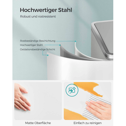 Artikelbild 3 für SONGMICS Mülltrenner 2x 30,0 l weiß, 1 St., Artikelnummer 262267