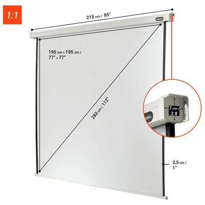 Artikelbild 3 für celexon Rolloleinwand Professional 1:1, 200 x 200 cm Projektionsfläche, Artikelnummer 693784