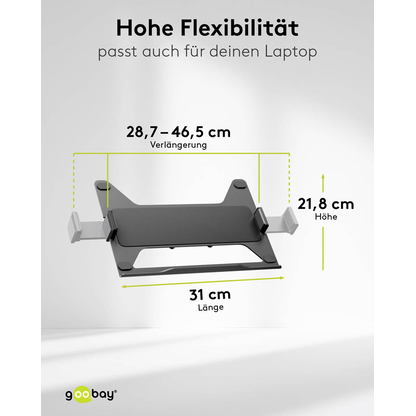 Artikelbild 14 für goobay Laptop-Monitor-Halterung Deluxe 74417 schwarz für 1 Monitor und 1 Notebook, Tischbohrung, Tischklemme, Artikelnummer 656187