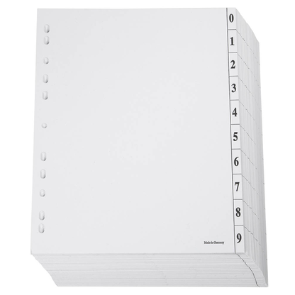 Artikelbild 2 für Trennblätter DIN A4 0-9 weiß, 250 g/qm, 100 St., Artikelnummer 203331