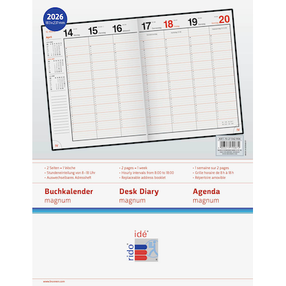 Artikelbild 4 für rido idé Buchkalender magnum 2026 schwarz, 1 St., Artikelnummer 594851