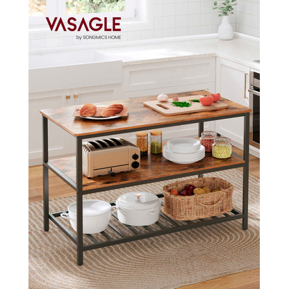 Artikelbild 5 für VASAGLE Küchenregal schwarz, vintagebraun 120,0 x 60,0 x 90,0 cm, 1 St., Artikelnummer 760086