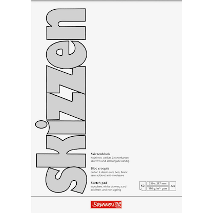 Artikelbild für BRUNNEN Skizzenblöcke DIN A4, 5 Blöcke, Artikelnummer 124178