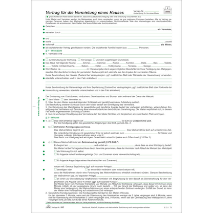 Artikelbild für RNK-Verlag 545 Mietverträge für Häuser, 50 St., Artikelnummer 644272