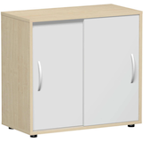 Artikelbild 1 für geramöbel Schiebetürenschrank Flex, S-382501-AL ahorn, lichtgrau 1 Fachboden 80,0 x 40,0 x 75,2 cm, Artikelnummer 879484