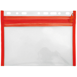 Artikelbild 1 für VELOFLEX Reißverschlussbeutel VELOBAG® DIN A5 transparent/rot 0,3 mm, 1 St., Artikelnummer 474528