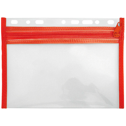 Artikelbild für VELOFLEX Reißverschlussbeutel VELOBAG® DIN A5 transparent/rot 0,3 mm, 1 St., Artikelnummer 474528