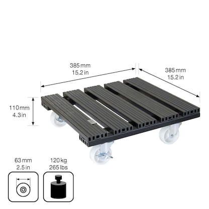 Artikelbild 2 für WAGNER® design yourself Pflanzenroller WPC GH 0540 Kunststoff anthrazit quadratisch 38,5 x 11,2 cm, 1 St., Artikelnummer 418667