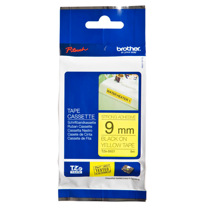Artikelbild 2 für brother Schriftband TZe-S621 TZES621, 9 mm, schwarz auf gelb, 1 St., Artikelnummer 224648