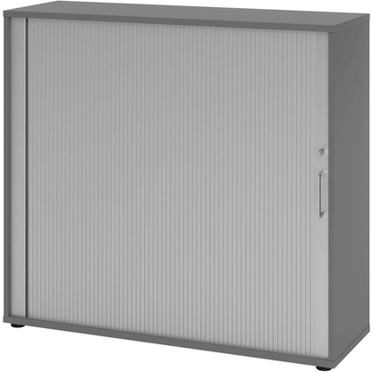Artikelbild für HAMMERBACHER Mirakel Rollladenschrank grafit, silber 2 Fachböden 120,0 x 40,0 x 110,0 cm, Artikelnummer 999882