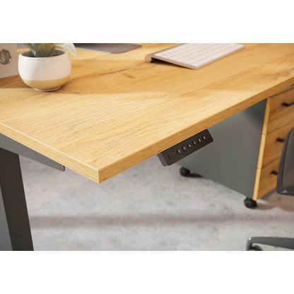 Artikelbild 8 für GERMANIA Agenda Home höhenverstellbarer Schreibtisch grandson-eiche rechteckig, T-Fuß-Gestell schwarz 160,0 x 80,0 cm, Artikelnummer 385282