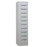 Artikelbild 1 für Gürkan Schließfachschrank lichtgrau 111314, 10 Schließfächer 40,0 x 50,0 x 180,0 cm, Artikelnummer 564676