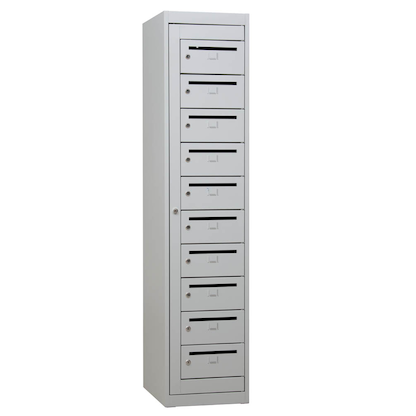 Artikelbild für Gürkan Schließfachschrank lichtgrau 111314, 10 Schließfächer 40,0 x 50,0 x 180,0 cm, Artikelnummer 564676